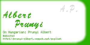 albert prunyi business card
